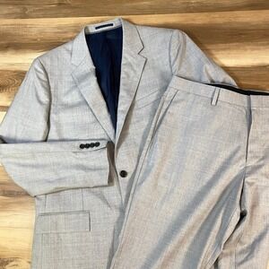 J.Crew Ludlow Suit Men 44L 36x34 Slim Italian Wool Loro Piana Geyser Grey $800